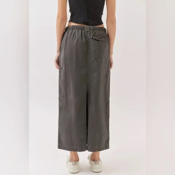 BDG Cargo Maxi Skirt Dark Olive Green Size M - Picture 2 of 7